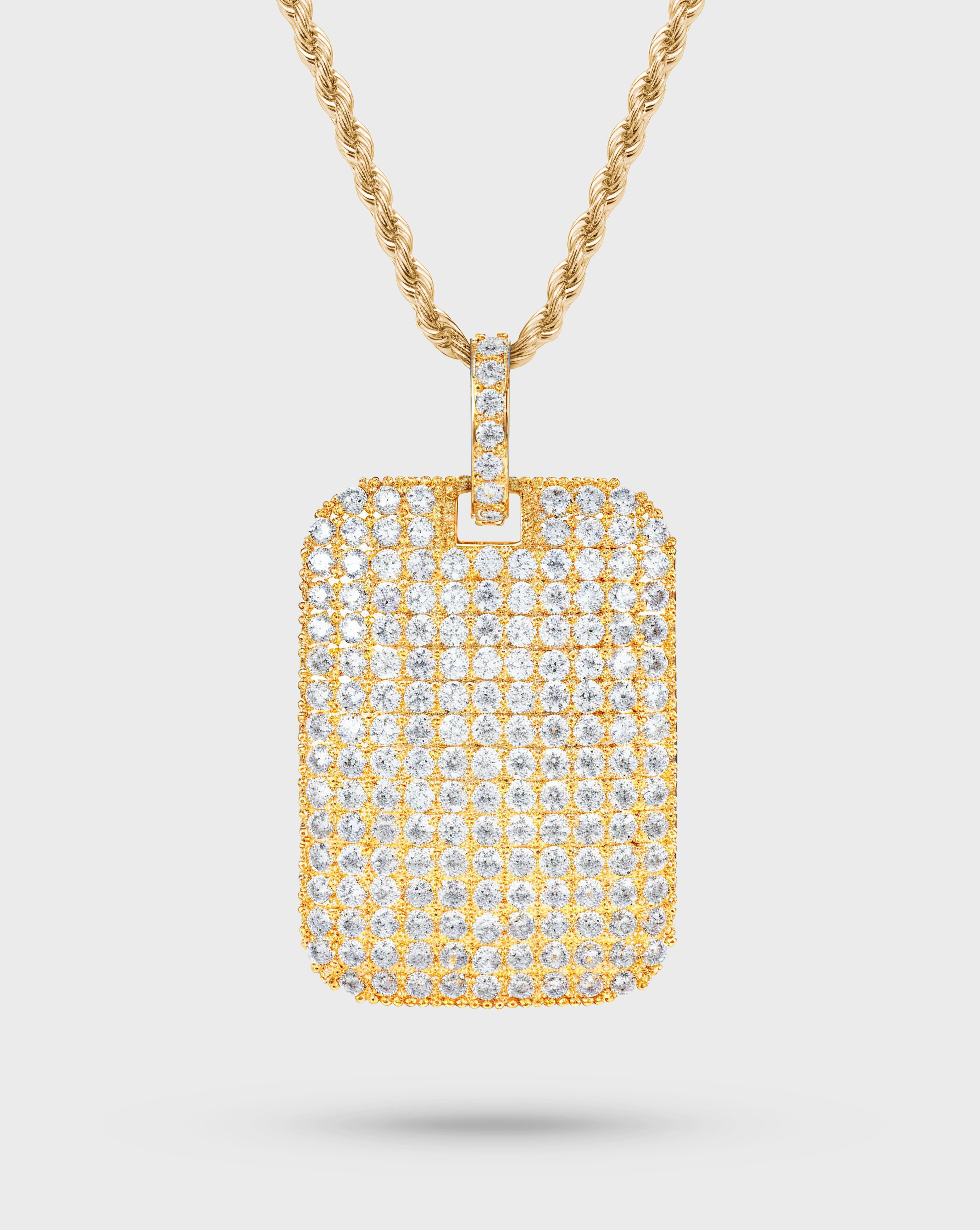 ICED TAG PENDANT – GOLD