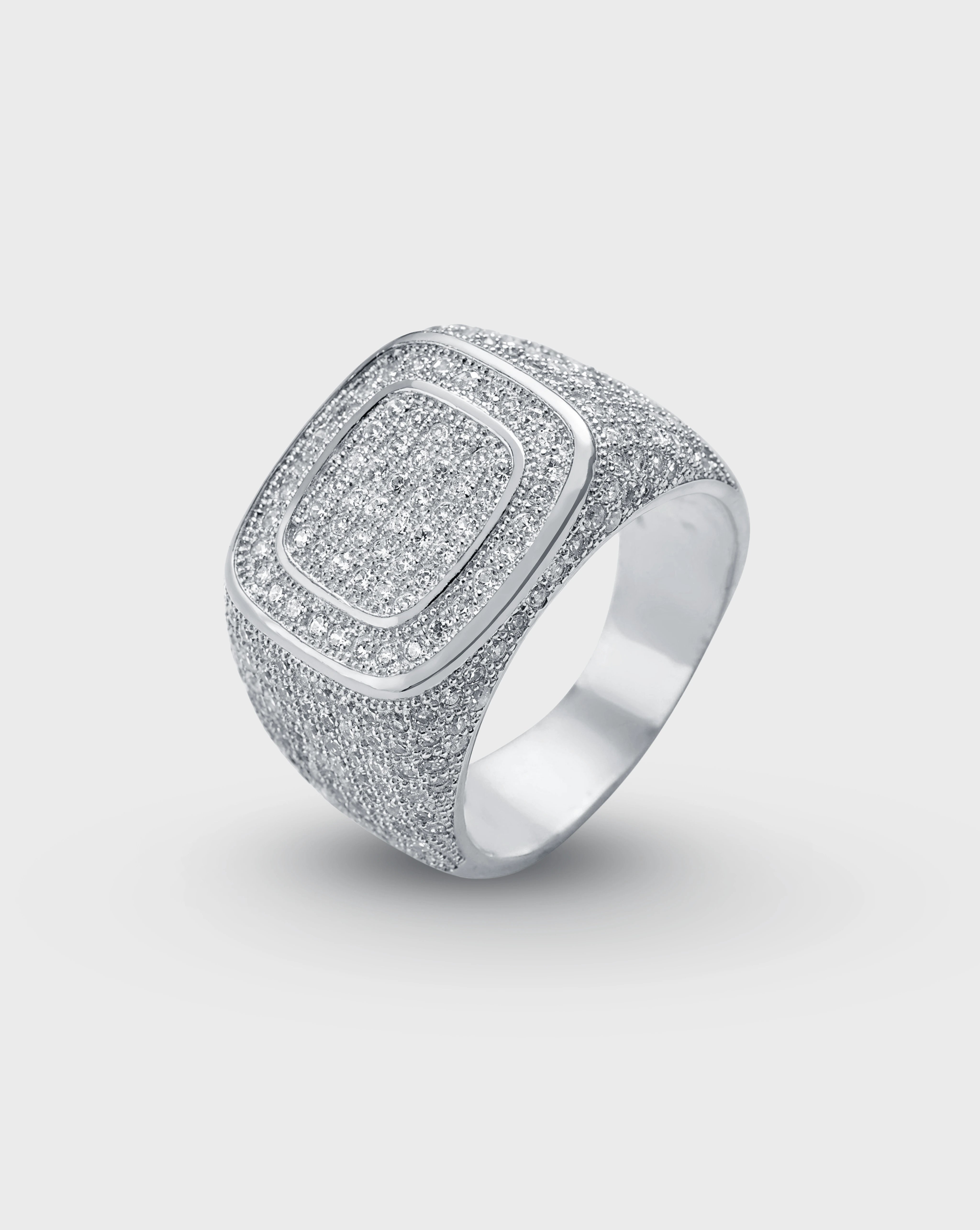 ICED ROUNDED BLOCK RING