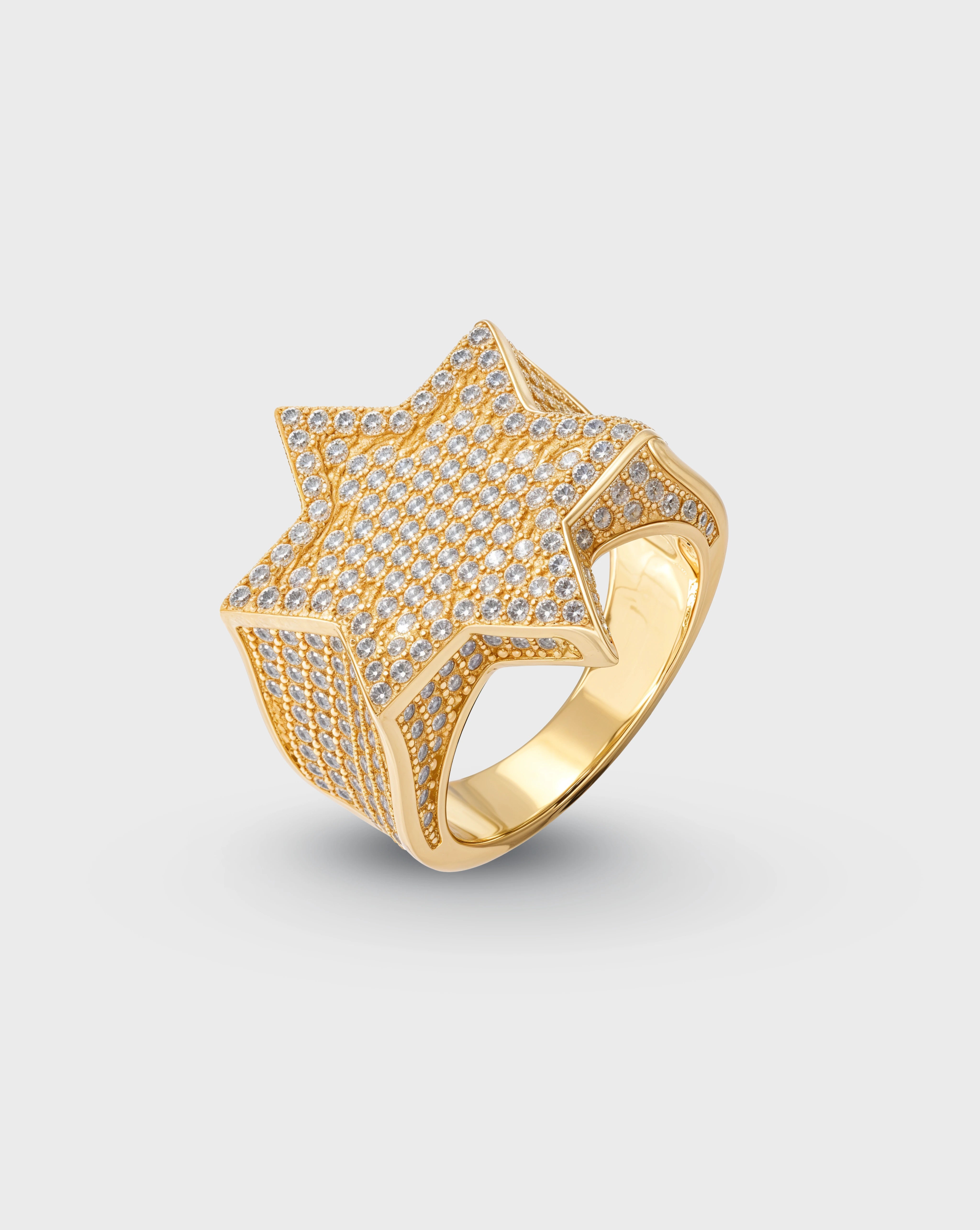 ICED STAR RING – GOLD