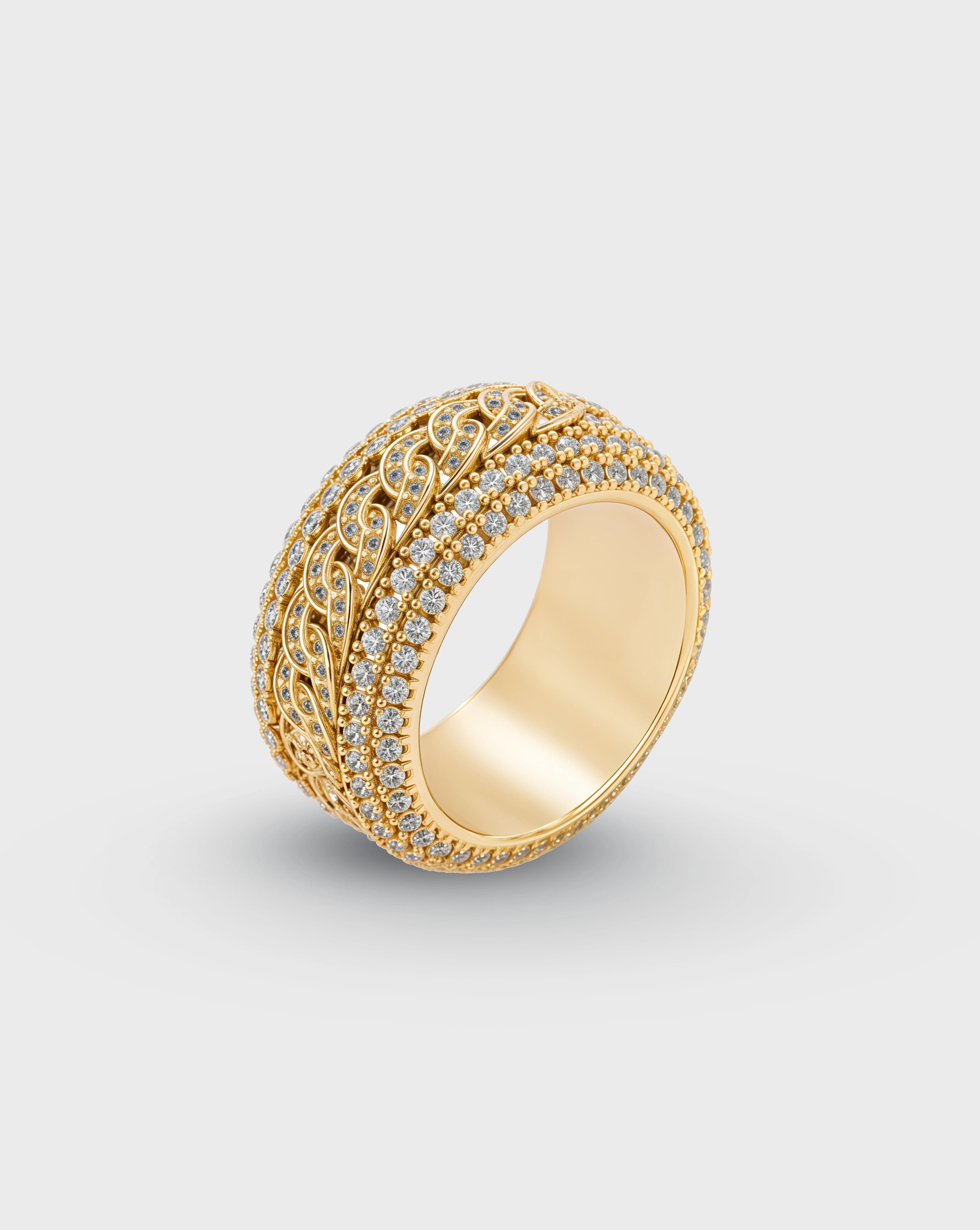 ICED PAVED ETERNITY RING – GOLD
