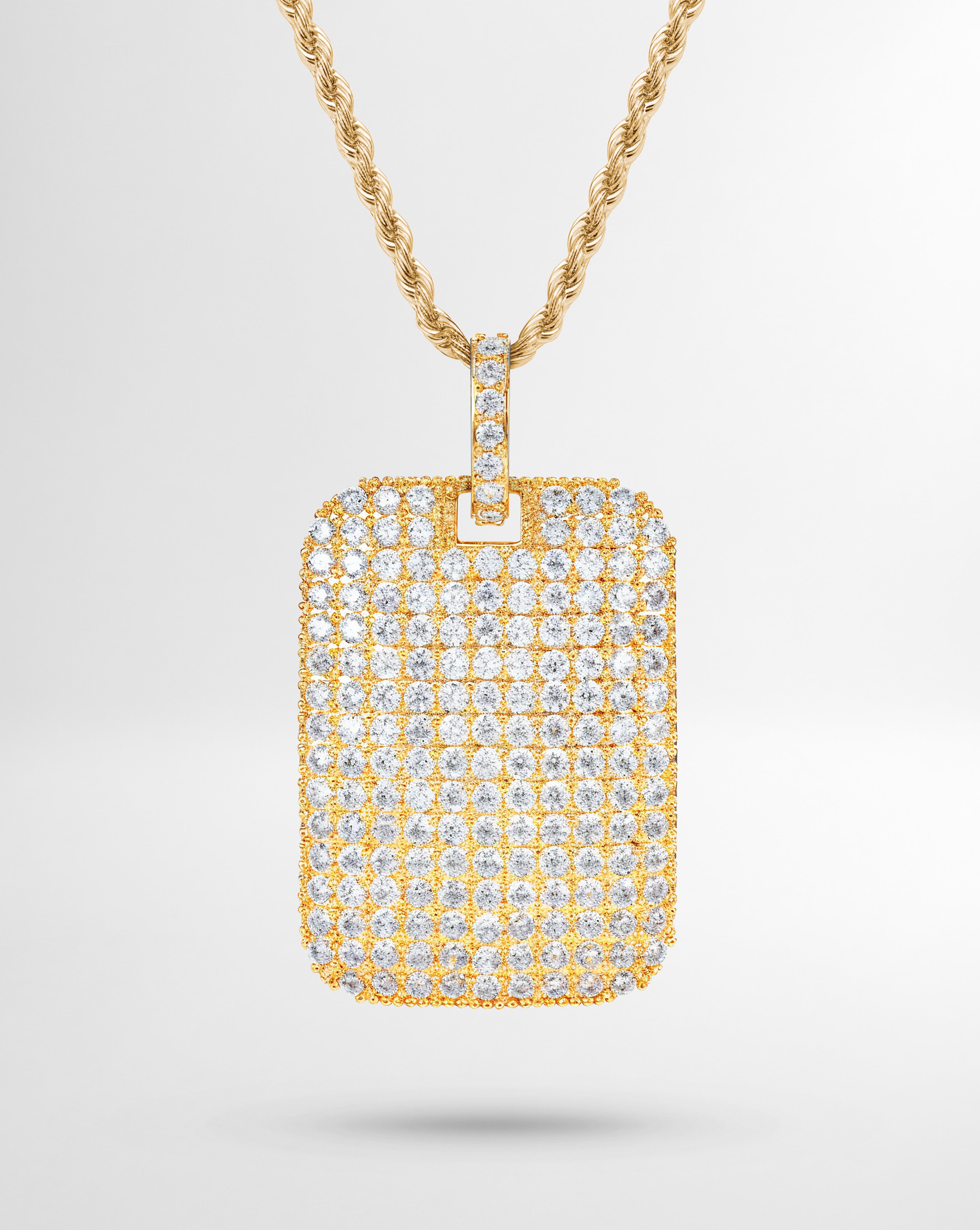 ICED TAG PENDANT – GOLD