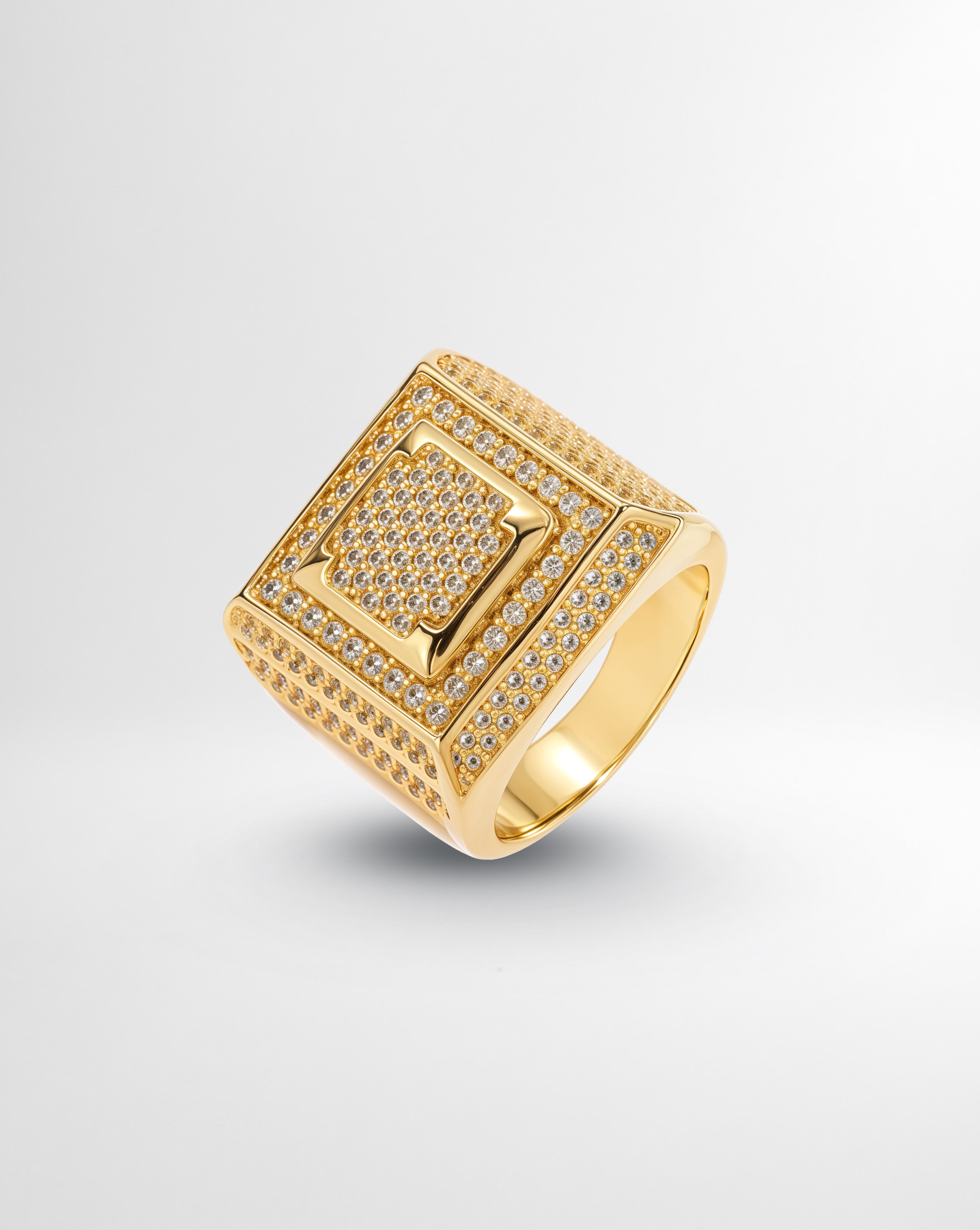 ICED BLOCK RING – GOLD