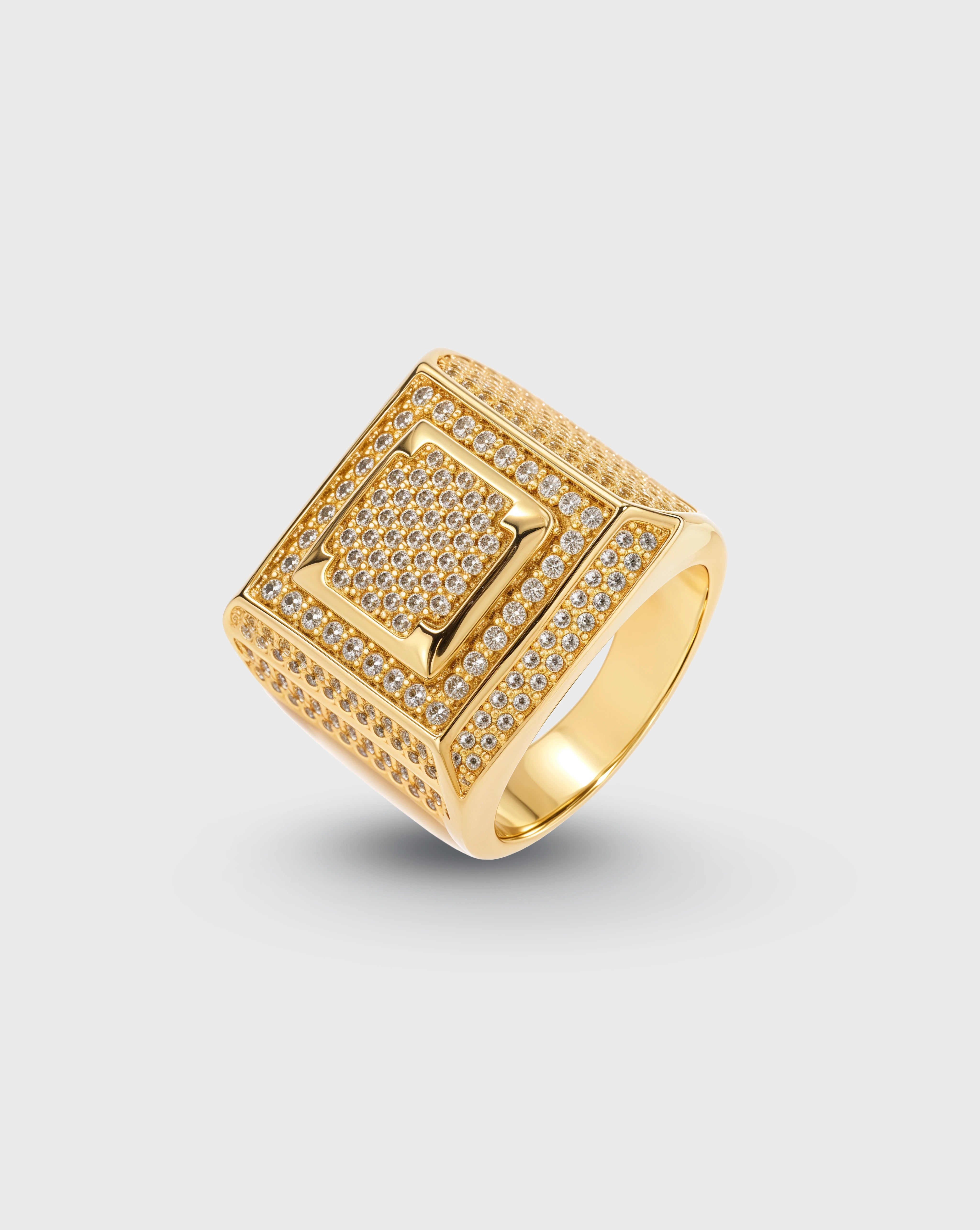 ICED BLOCK RING – GOLD