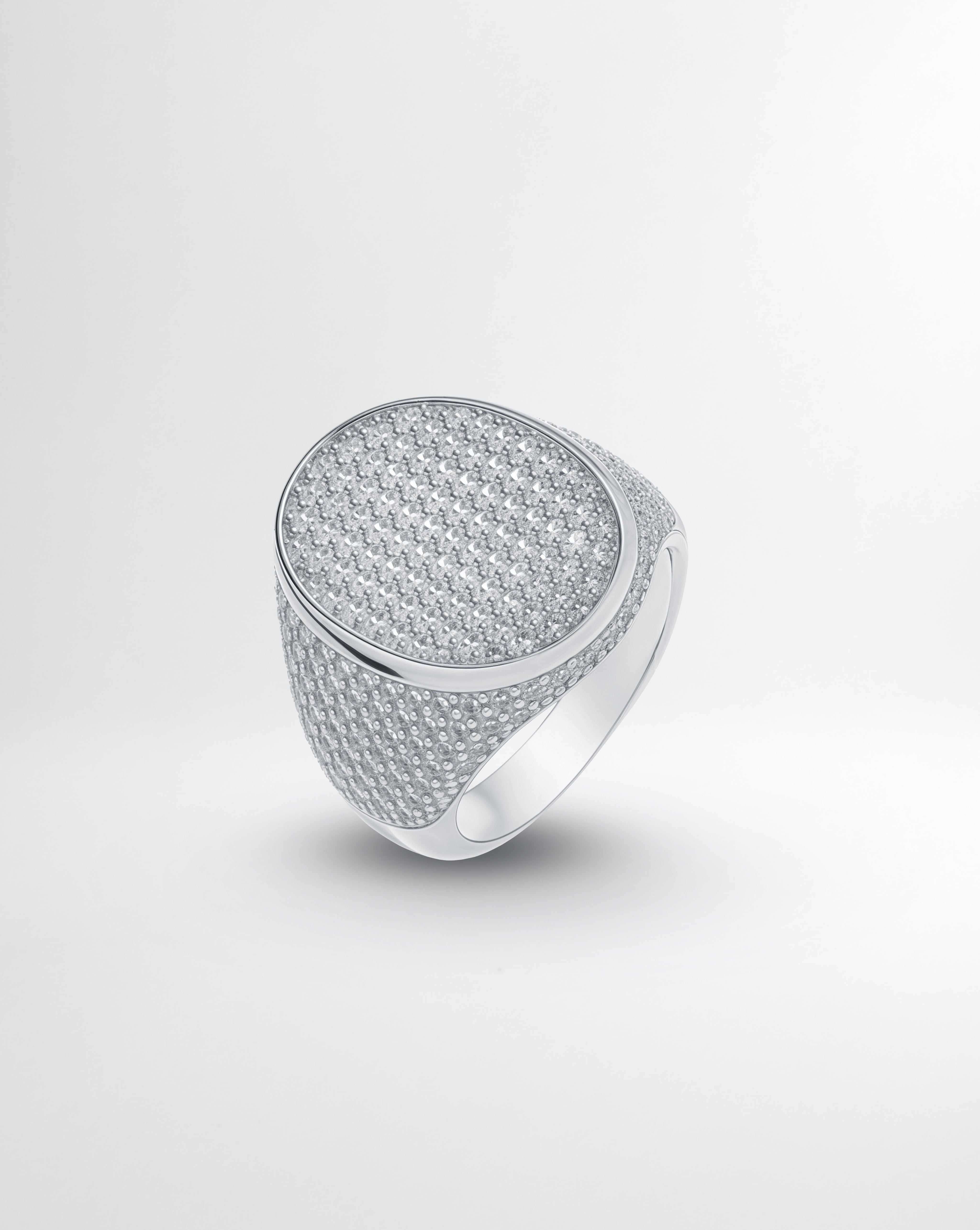ICED ROUNDED BLOCK RING