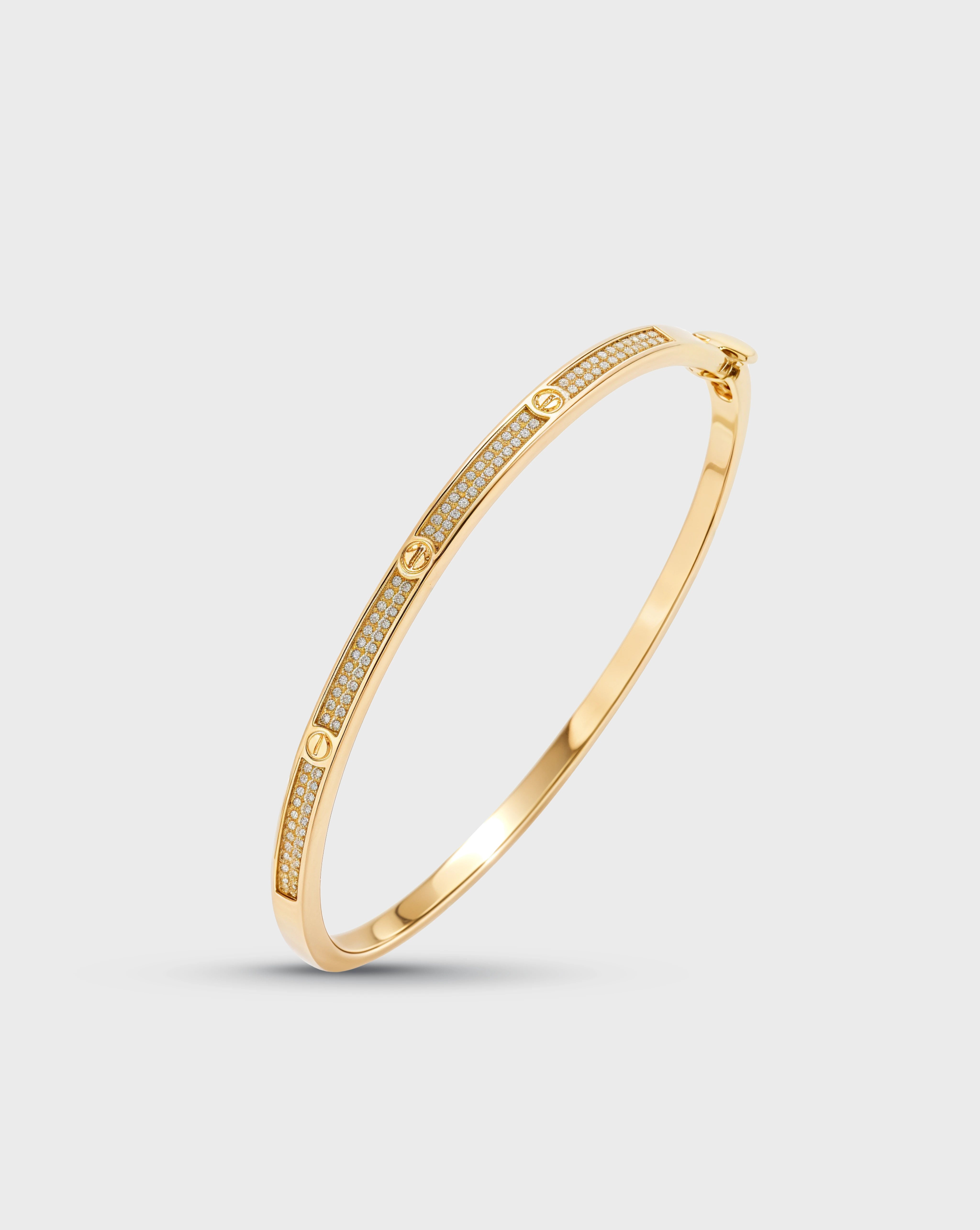 ICED SCREWY BRACELET – GOLD