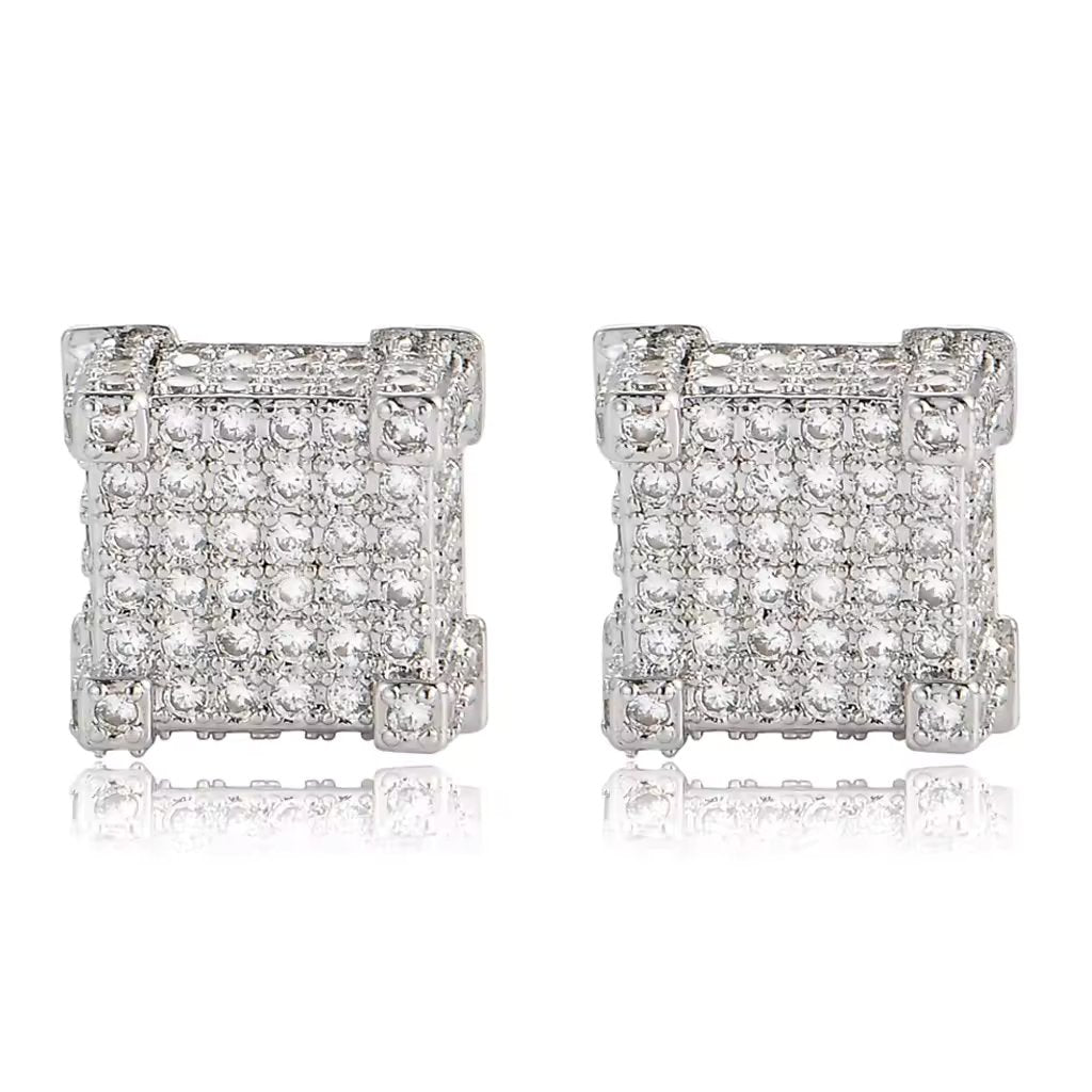 ICED SQUARE EARRINGS