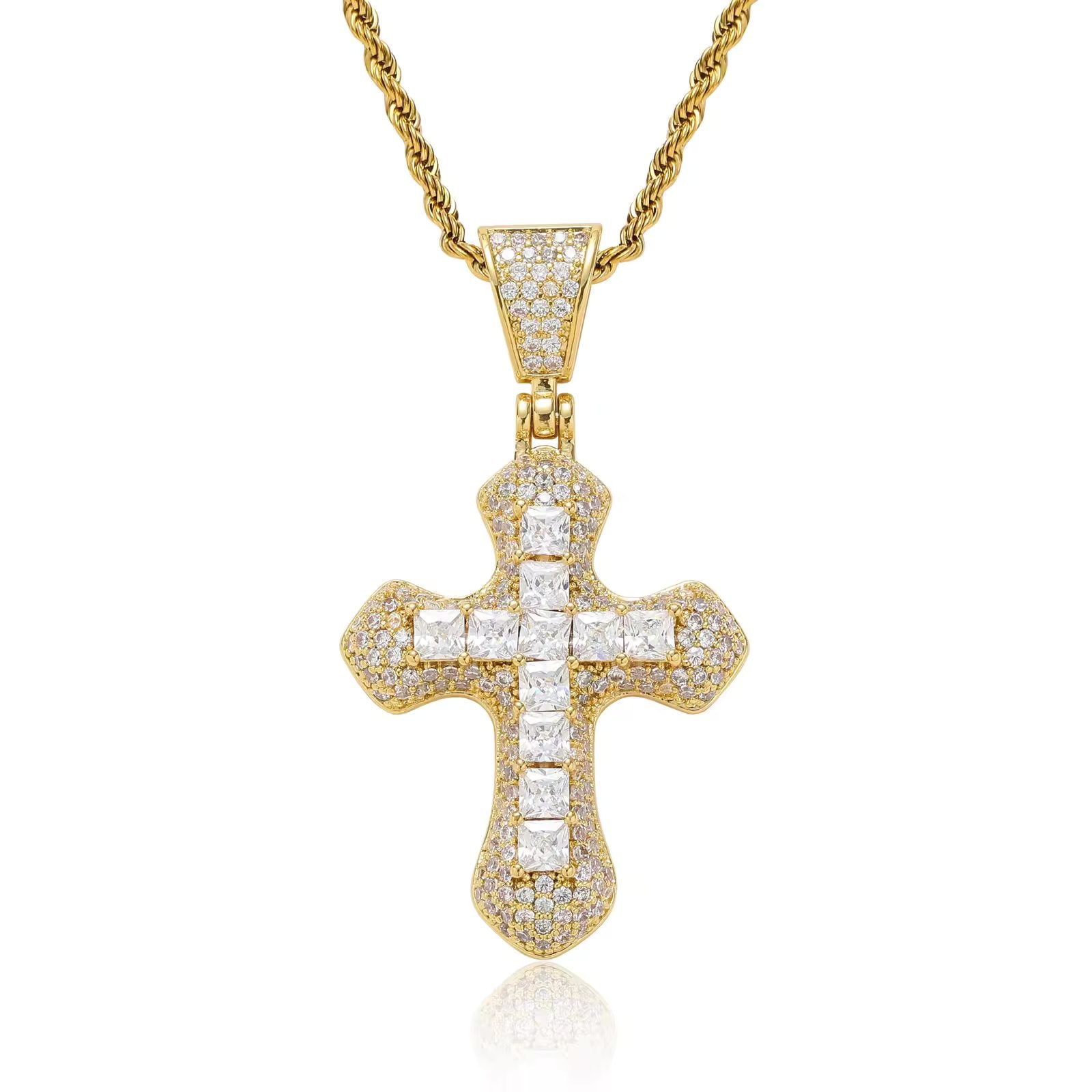 FROSTED CROSS PENDANT