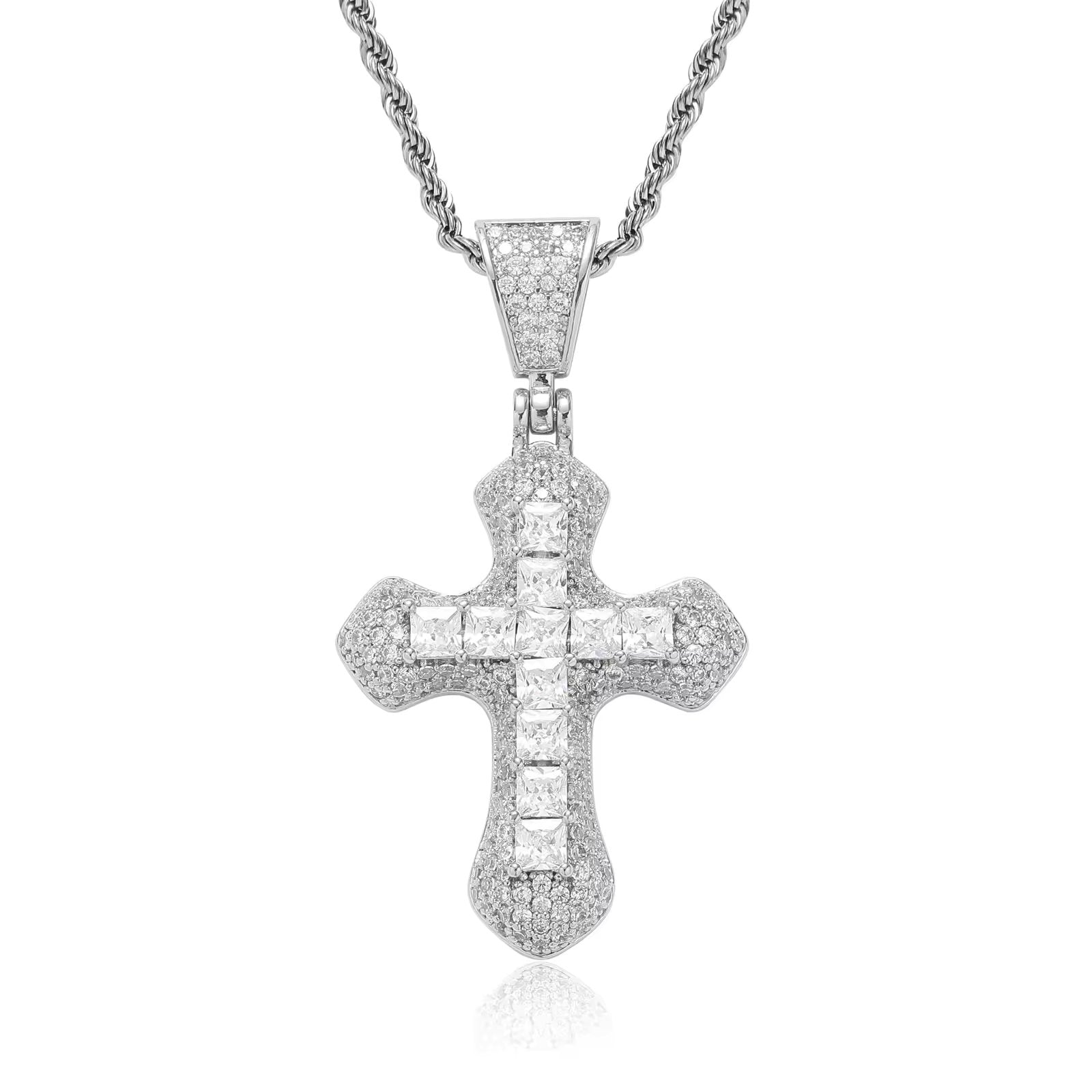 FROSTED CROSS PENDANT